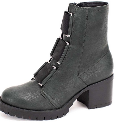 NWT YELLOW BOX YELLOWBOX “Telaviz” Combat Block Heel Boots - Picture 6 of 14